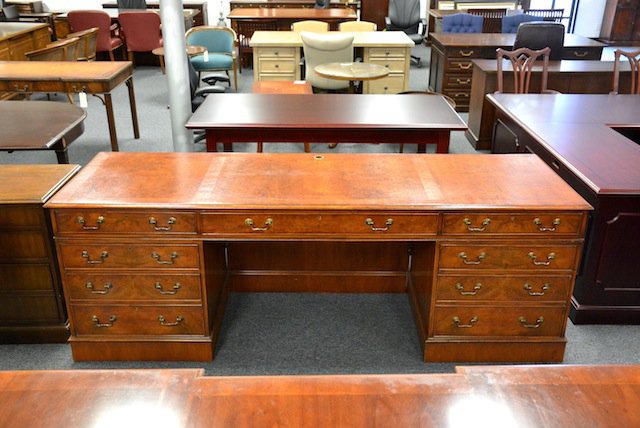 Antique Burl Credenza in Houston, TX by Corporate Liquidators