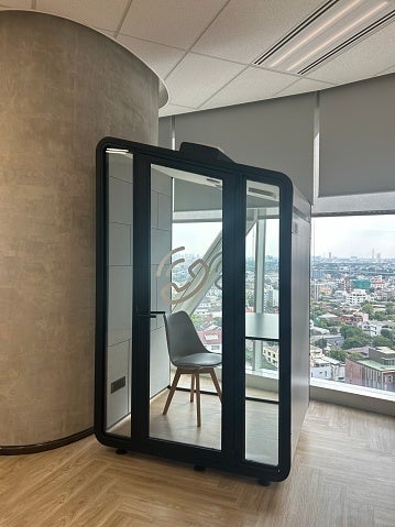Meeting booth in a Houston, TX office