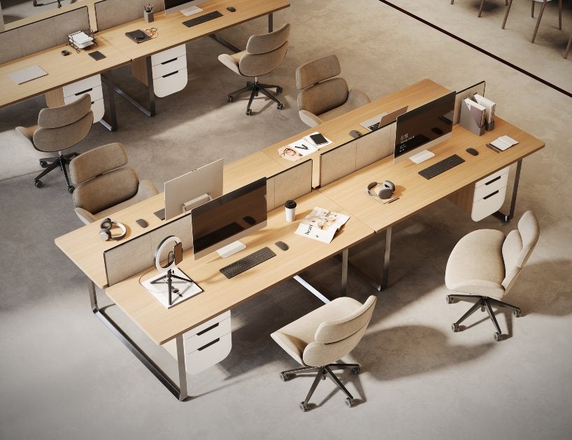 Beige colour office desk and chair in Houston, TX
