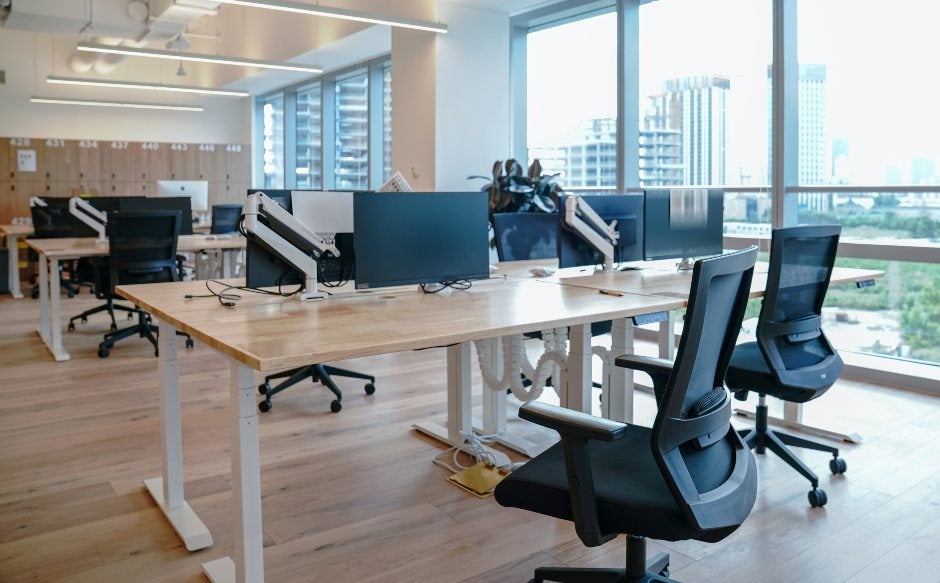 Modern workspace furniture set up in Houston, TX